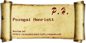 Pozsgai Henriett névjegykártya